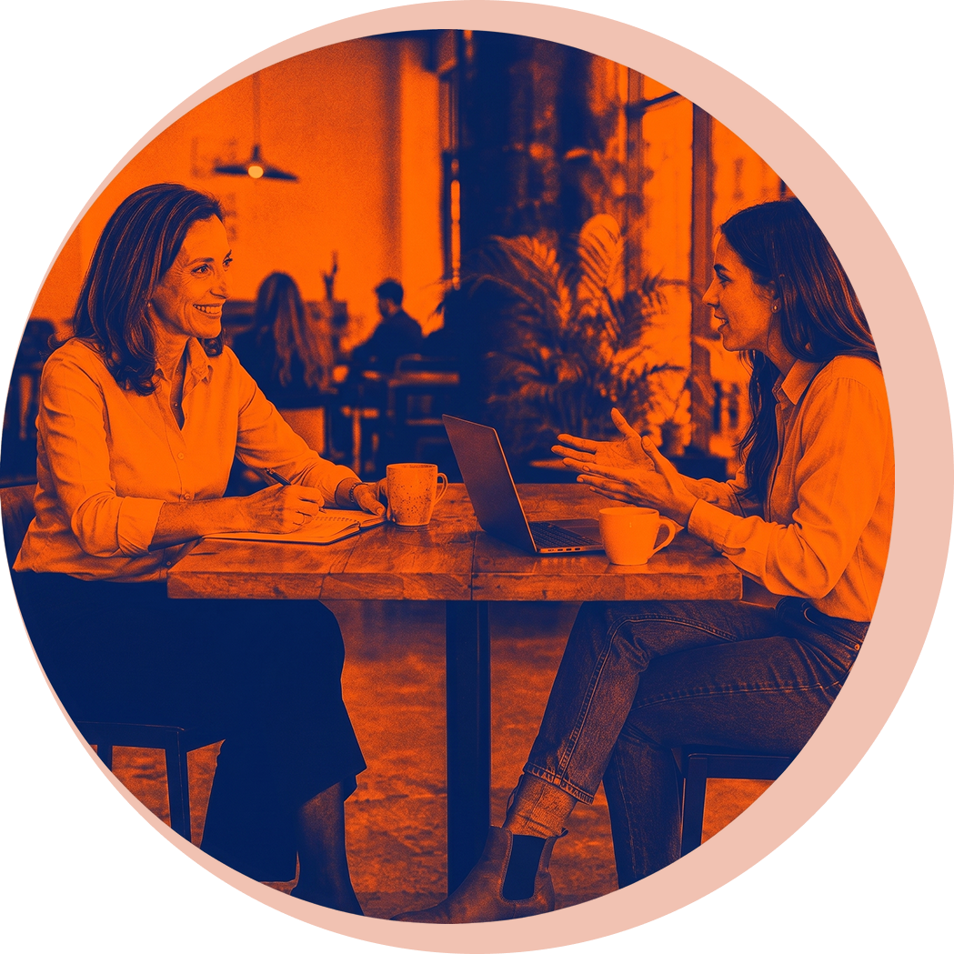 Two people in a 1st Big Hire career coaching session